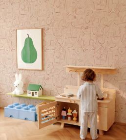 Animalia Wallpaper by Coordonne Peach