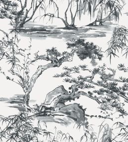 Kyoto Wallpaper by Anna French Black