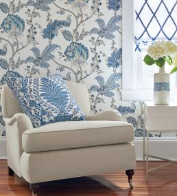 Kalamkari Vine Wallpaper by Anna French Robin's Egg