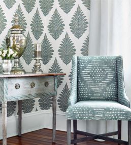 Palampore Leaf Wallpaper by Anna French Grey