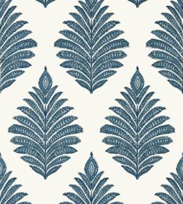 Palampore Leaf Wallpaper by Anna French Blue and White