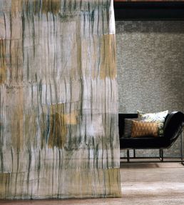 Anthology Yuti Fabric by Harlequin Saffron/Pewter/Charcoal