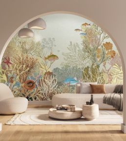 Aquarium Mural by Casadeco Beige Sepia