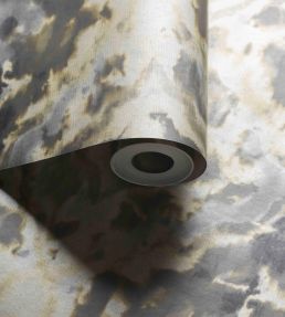 Aqueous Wallpaper by Clarke & Clarke Charcoal