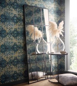 Aqueous Wallpaper by Clarke & Clarke Midnight/Spice