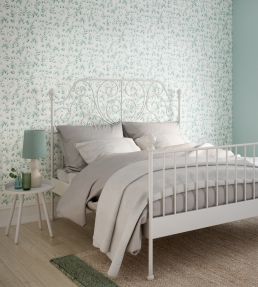 Arabella Wallpaper by Ohpopsi Teal Cream