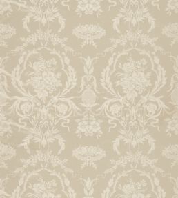 Arabesque Silk Fabric by Zoffany Warm White