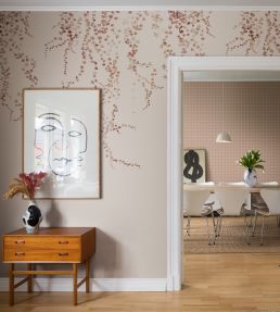 Aralia Mural by Sandberg Burgundy