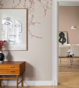 Aralia Mural by Sandberg Burgundy