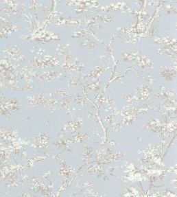Arbre Wallpaper by Casadeco Taupe / Bleu Doux