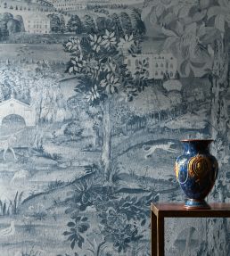 Arcadian Thames Mural by Zoffany Wedgwood Blue