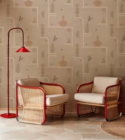 Archaeological Forms Wallpaper by Tres Tintas Grey