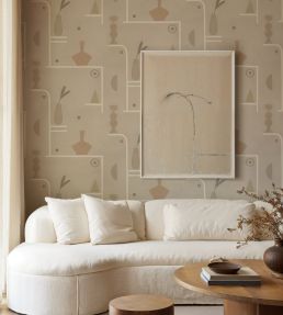 Archaeological Forms Wallpaper by Tres Tintas Grey