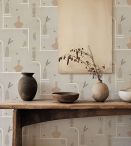 Archaeological Forms Wallpaper by Tres Tintas Grey