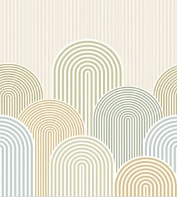 Arched Line Mural by Caselio Vert bleu
