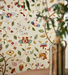 Aril's Garden Wallpaper by Sanderson Olive/Mulberry