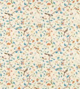 Aril's Garden Fabric by Sanderson Teal/Russet