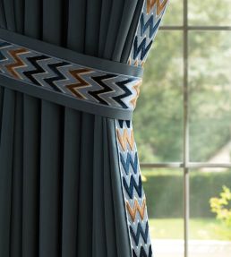 Arlo Velvet Border Trimming by Samuel & Sons Sapphire