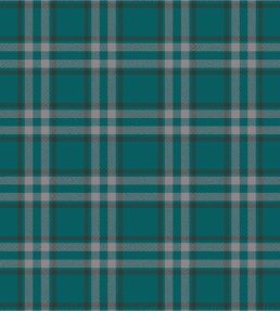 Arran Check Fabric by Arley House Teal