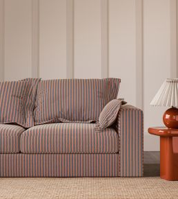 Arrow Stripe Fabric by Scion Indigo/Tangerine