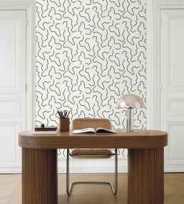 Art Line Wallpaper by Caselio Noir et blanc