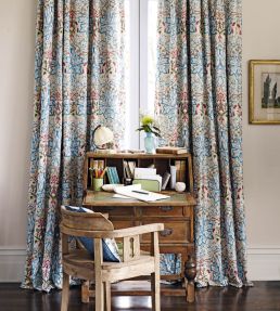 Artichoke Embroidery Fabric by Morris & Co Aubergine/Gold