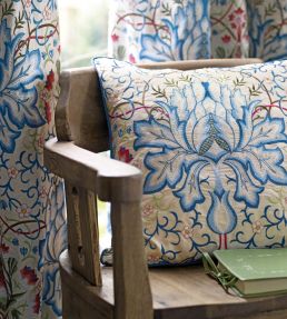 Artichoke Embroidery Fabric by Morris & Co Aubergine/Gold