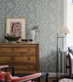 Artichoke Wallpaper by Langelid Von Bromssen Eggshell Blue