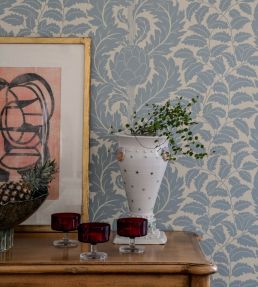 Artichoke Wallpaper by Langelid Von Bromssen Eggshell Blue