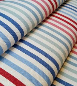 Ascot Stripe Fabric by Ian Mankin Reds