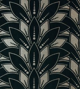Astoria Flock Wallpaper by 1838 Wallcoverings Jet