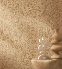 Astragale Wallpaper by Casamance Camel