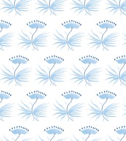 Astrid Wallpaper by Kate Medlicott Cloudy Blue & Ocean