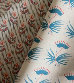 Astrid Fabric by Kate Medlicott Indigo & Raspberry