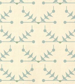 Atomic Trellis Linen Fabric by Ottoline Light Blue