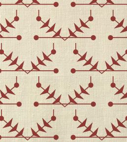 Atomic Trellis Fabric by Ottoline Burgundy