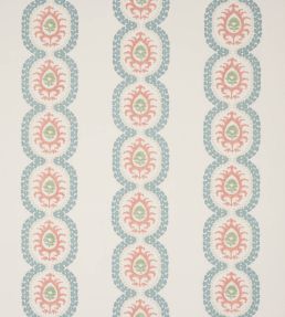 Aubrey Stripe Fabric by Colefax and Fowler Coral/Aqua