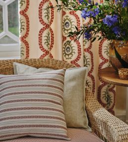 Aubrey Stripe Fabric by Colefax and Fowler Coral/Aqua