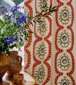 Aubrey Stripe Fabric by Colefax and Fowler Coral/Aqua