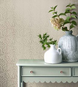 Audley Wallpaper by 1838 Wallcoverings Taupe Metallic