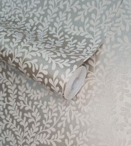 Audley Wallpaper by 1838 Wallcoverings Taupe Metallic