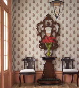 Audrey Wallpaper by Thibaut Spa Blue