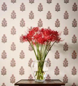 Audrey Wallpaper by Thibaut Spa Blue