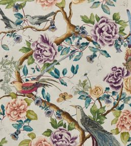 Audubon Garden Fabric by Travers Purple