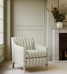 Aura Stripe Fabric by James Hare Blue Green
