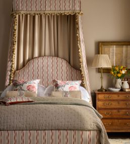 Aura Stripe Fabric by James Hare Coral Pink