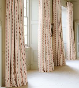 Aura Stripe Fabric by James Hare Coral Pink