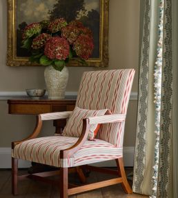 Aura Stripe Fabric by James Hare Coral Pink