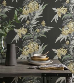 Aurora Wallpaper by 1838 Wallcoverings Jet