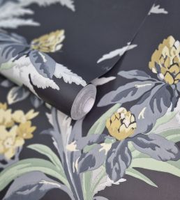 Aurora Wallpaper by 1838 Wallcoverings Jet